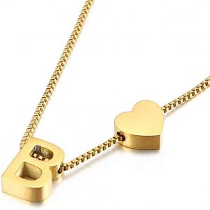 Kal-Collier &Agrave; Pendentif Initiale En Or, Pendentif Exquis Lettre A-Z Personnalis&eacute;bijoux F&eacute;minins Minimalistes Collier Lettre A-Z - Neuf