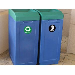 Lot de 12 &eacute;tiquettes autocollantes pour poubelles et bacs de recyclage - Neuf