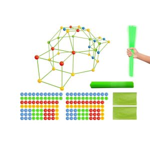Kit de construction de cabane en tente avec poteaux et tissu phosphorescents pour enfants - 350 pi&egrave;ces - Neuf