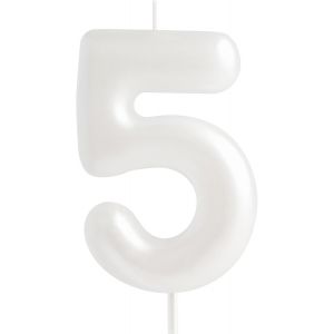 Eryi-Bougie D'anniversaire En Forme De Chiffre 5 Macaron, Bougies D'anniversaire Blanches Pour Gâteaux, Décorations De Fête D'anniversaire 5 - Neuf