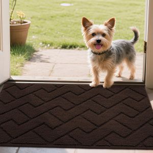 Eryi-Tapis De Porte Paillasson D'entree 50x80cm Antidérapant Et Absorbant, Lavable Pour Intérieur, Extérieur, Chambre, Cuisine, Entrée, Couloir-Coffee - Neuf