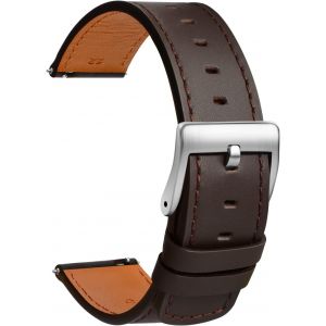 Ersan-Tstrap Bracelet Montre Cuir 20mm - Bracelet De Montre &Agrave; D&eacute;gagement Rapide Marron Doux - Bracelets De Montres De Sport Pour Hommes Femmes - Bracelet De Montre Intelligente - 18mm 19mm 21mm 22mm - Neuf