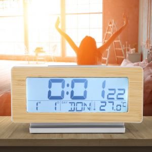 HJLIAN Reveil numerique 12/24 h avec affichage de la temperature interieure et fonction rappel d'alarme - Neuf