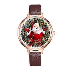 No&euml;l P&egrave;re No&euml;l Montre &Eacute;l&eacute;gant Quartz Montre-Bracelet Belle Montre De Sport Bijoux Pour Femme Fille Dame (Caf&eacute;) - Neuf