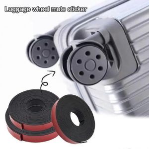Roues de bagages Autocollant insonorisé Housse en caoutchouc résistant à l'usure Boîte de chariot Roulettes Manchon Valise Roues Anneau Accessoire de bagages - Neuf