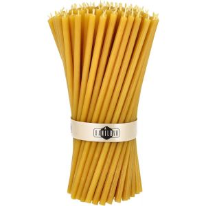 Bougies En Cire D'abeille Pure - Bougies Coniques Hautes, Fines - Bougies Décoratives Pour La Prière D'église, La Décoration Ou Les Bougies D'anniversaire - Longueur 16 Cm, 50 Pièces - Neuf