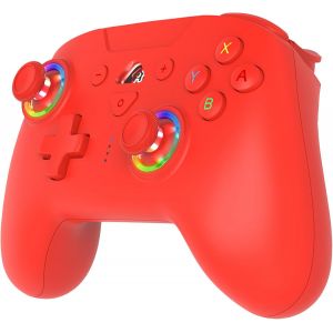 Eryi-- Manette Sans Fil Pour Switch 2 / Switch - Bluetooth Avec Led, Vibrations Et Gyroscope - Rouge - Neuf