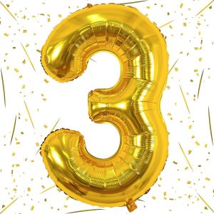 SJZG-Grands Ballons Dor&eacute;s En Forme De Chiffres 0-9 Pour Filles Et Gar&ccedil;ons - 101,6 Cm - Grand Format - Num&eacute;ro 0-9 - Film Aluminium Mylar - Pour Homme Et Femme - Pour Anniversaire, Remise De Dipl&ocirc;me, N - Neuf