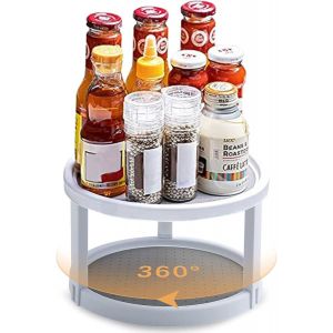 Tianyi-Plateau Tournant Epices 25cm Placard Étagère À Épices Rotative 360° Rotatif Plateau Tournant Frigo Pour Cuisine Réfrigérateur Armoire E Bain Rangement - Neuf