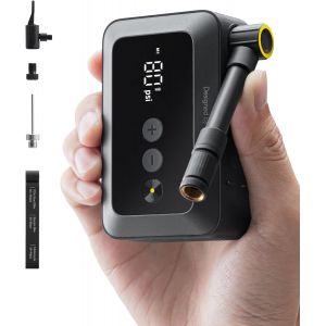 Subzonal-Mini Pompe &Agrave; V&eacute;lo - Gonflage Rapide 25s Avec Manom&egrave;tre, Arr&ecirc;t Auto, Pompe &Agrave; Air &Eacute;lectrique Portable 150psi Avec Valves Presta Et Schrader Pour V&eacute;lo De Route, Vtt, Moto, Voiture, Ballons De S - Neuf