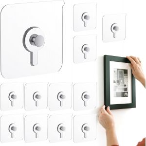 KALANKA-40 Pi&egrave;ces Accroche Tableau Sans Percer, Transparent Crochets Muraux Auto-adh&eacute;sifs, Clous de Suspension pour Cadres Photo, Posters, Peintures D&eacute;coratives, Charge Max 5 kg - Neuf