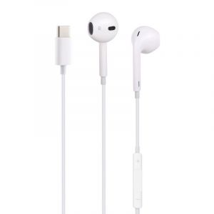 Ecouteur Casque avec interface USB-C / Type-C microphone, 1,2 m, pour Huawei, Xiaomi et autres téléphones intelligents USB-C / Type-C (Blanc) - Neuf