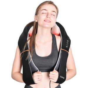 Masseur Cervical, Appareil De Massage Shiatsu, Massage Dos Et Cou &Eacute;paules Avec Chauffage, 3d-Rotation Vitesse R&eacute;glable, Cadeaux Pour Meres Papa Femme Homme - Neuf