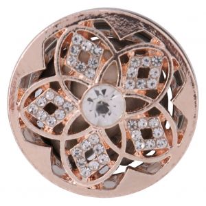 1 Piece De Tunnel D'oreille Creux En Acier Inoxydable Avec Strass Et Fleur (20 Mm) - Neuf