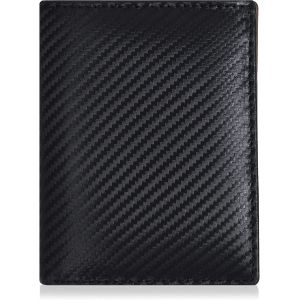 Porte-monnaie en cuir pour les Hommes et les Femmes - Design Plat avec RFID Lire Fonction de Protection (Noir de Carbone) - Neuf