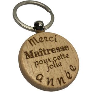 KAL-Porte Cl&eacute; En Bois Grav&eacute; "" Meilleure Maitresse De L'Ann&eacute;e"", Cadeau Fin D'Ann&eacute;e Scolaire, Maitresse Nounou Atsem, Porte-Cl&eacute;s &Eacute;cole, Cadeaux Enseignant, Id&eacute;e Professeur, Remerciement, - Neuf