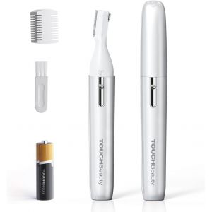 OAYEW-TOUCHbeauty Tondeuse Visage Sourcils Electrique Femme Mini Rasoir Facial &agrave; Pile, Rasage de Precision, Aucun Risque de Coupure, Une Petite Brosse de Nettoyage Fournie AG-1658Y(Argent&eacute;) - Neuf