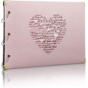 MAA-Scrapbook Album Photo Livre d'or de Mariage Souvenirs Bricolage avec 60 Pages Noires Cadeau pour Saint-Valentin Anniversaire Noël Voyage Mariage pour Épouse Mère Fille Petite Amie,JE T'AIME - Neuf