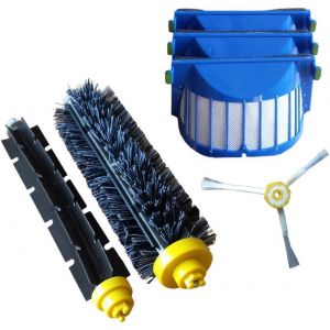 Kit de Maintenance Premium Kit de Service adapté aux Robots aspirateurs iRobot Roomba série 600 | Set de brosses + 3 filtres AeroVac + Brosse latérale - Neuf