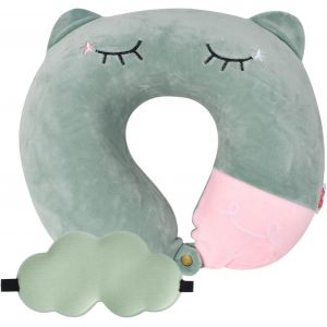 Oreiller De Voyage En Mousse À Mémoire De Forme, Oreiller En Forme De U, Avec Masque De Sommeil 3d, Coussin De Nuque Portable Pour Voyage, Voiture, Train, Avion, Bureau, Sieste - Neuf