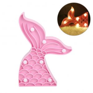 HJLIAN Queue de sirene coloree pour enfants, veilleuse a piles, fournitures de fete - Neuf