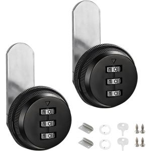 2Pcs Serrure Code Boite Aux Lettres 20Mm Barillet Boite Aux Lettres Code Verrouillage, 3 Code À Chiffres Combinaison Serrure Pour La Boîte Aux Lettres Du Tiroir (5-12Mm) - Neuf