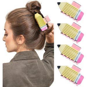 4 Pi&egrave;ces Pince &Agrave; Cheveux Femme Design Crayon Barrette Cheveux Originale Et Color&eacute;e Accessoire De Coiffure Pour Tous Les Jours Et Occasions Sp&eacute;ciales - Neuf