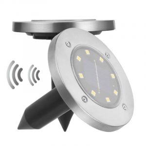 Lot de 2 lampes solaires enterr&eacute;es et r&eacute;pulsifs &agrave; rongeurs avec technologie LED, ondes soniques et vibrations - Neuf