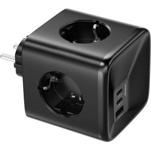 Cube Multiprise USB C Chargeur Rapide GaN PD 33W,7 en 1 Bloc Multiprise Murale USB Adaptateur Secteur avec 4 Prises AC (16A/4000W),USB-A et 2-USB-C,Multi Prise Electrique pour Salon Bureau.[F37] - Neuf