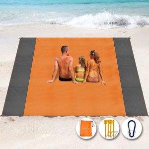 KALANKA-Tapis de Plage 300 x 275cm Anti Sable, Couverture de Plage Large Imperméable Compact Natte de Plage pour Plage, Camping, Picnic, Voyage (Orange) - Neuf