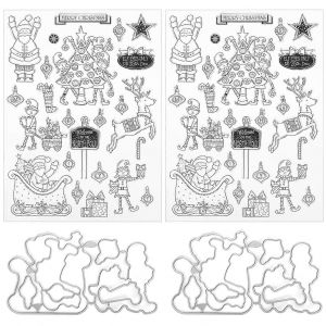 Lot De 2 Tampons Transparents En Silicone De Noël Pour Albums Photo,Cartes,Décorations Faites À La Main - Neuf