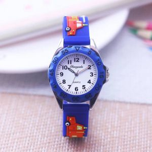 (C) Célèbre Marque Enfants Garçons Nouvelle Mode Dessin Animé Camion De Pompier Montres À Quartz Petits Enfants Étudiants Cool Vacances Cadeaux Montres-Bracelets - Neuf