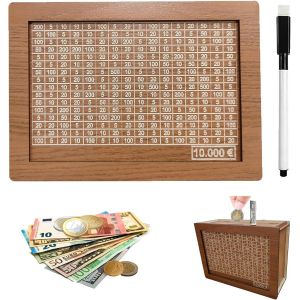 Tirelire En Bois,Numérique Tirelire Avec Stylo Effaçable,Tirelire Avec Compteur,Tirelire Pour Objectif D'économie,Pour Aider Les Enfants À Commencer À Economiser (10000).[Q60] - Neuf
