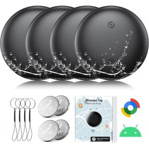 lbgwp60-Air Tag Android, Traceur Bluetooth Pour Android, Tag Localizador Android, Imperméable Localisateur De Clés Compatible Avec Google Local r Mon Appareil, Pour Clés,Val s,Bagages,Sacs,4 Pack - Neuf