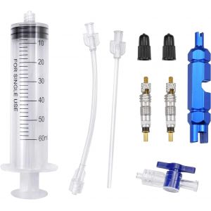 Letnerny-60 Ml Seringue De Mastic De Vélo Tubeless Avec Presta Valve Cores Capuchons De Protection De Valve Et Outil De Retrait De Valve Presta Kit De Montage Tubeless Pour Autres Mastics - Neuf