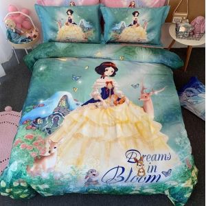 Parure De Lit Cendrillon Avec Housse De Couette Et Impression 3d, Motif La Petite Sirène De La Reine Des Neiges, Pour Bébé, Enfant, Fille Ou Garcon , Cadeau D'anniversaire - Neuf