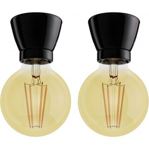 Plafonnier/douille de lampe MINZ, porcelaine, blanc brillant, 1x E27 max. 300W - Neuf