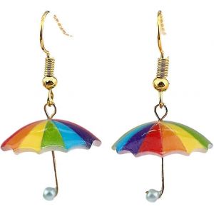 Pack De 2 Boucles D'oreilles Pour Femmes Boucles D'oreilles Fantaisie Pour Femmes Boucles D'oreilles Pour Femmes En Vrac Boucles D'oreilles Parapluie Arc-En-Ciel/Yy - Neuf