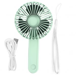 HJLIAN Ventilateur portable compact et pliable, chargement USB, ideal pour l'ete, la maison, le bureau ou les voyages, vert - Neuf