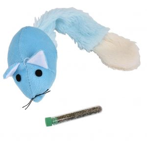 Hjlian Souris A Longue Queue Pour Chat, Jouet Amusant Et Interactif Avec Herbe A Chat (Bleu) - Neuf