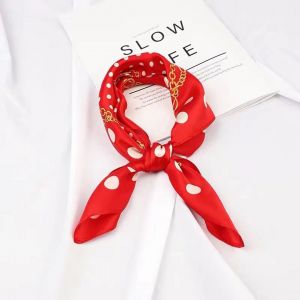 Foulard En Soie Pour Femme, Grand Foulard Carré En Satin, Motif Tendance, 50,8 X 50,8 Cm, Rouge - Neuf
