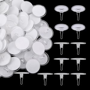 Lot de 50 crochets de plafond sans perçage-30 mm-Transparents-Avec crochet indépendant-Pour cuisine,salle de bain,porte,Halloween - Neuf