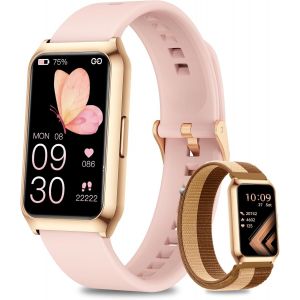 Montre Connect&eacute;e Femme, 1.47"" HD Tracker d'Activit&eacute;, 26 Modes Sportifs, Fr&eacute;quence Cardiaque SpO2 Suivi Sommeil, Endurance 7 Jours, Etanche IP68 Smartwatch F&eacute;minine pour Android iOS, Rose - Neuf