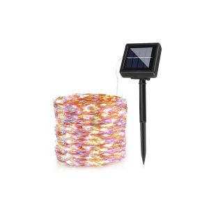 Guirlande Lumineuse Solaire F&eacute;&eacute;rique De 300 Led Pour D&eacute;coration De Jardin Ext&eacute;rieur - Multicolore, Longueur 32 M - Neuf