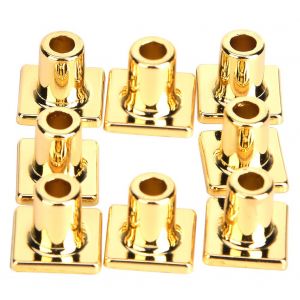 Lot De 8 Protections Pour Talons Hauts, 15 Mm, Bouchons Metalliques, Accessoires Pour Chaussures, Carres Dores - Neuf