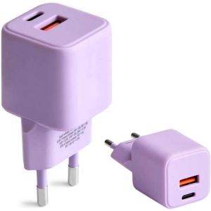Thef-Colorum Chargeur Usb C Usb A 30w Lavande - Fonction Charge Rapide Et Technologie Power Delivery - Adaptateur Usb Avec Boîtier Ignifuge Et Technologie Gan - Chargeur Rapide Usb C Usb A - Neuf