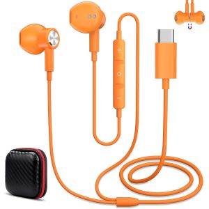 KALANKA-&Eacute;couteurs Type-C pour Samsung Galaxy S25 S24 A17 A56 A26, &Eacute;couteurs filaires magn&eacute;tiques USBC avec Microphone et contr&ocirc;le du Volume pour realme P3 Ultra 5G/iPhone 17 16 16e Pixel 10/Honor 400 - Neuf