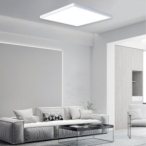KAL-Plafonnier Led Carré, 18W 1800Lm Lampe De Plafond, 6000K Luminaire Plafonnier Salle De Bain Ip44 Etanche Pour Bureau, Cuisine, Chambr À Coucher, Couloir, Balcon, Garage,22Cm - Neuf