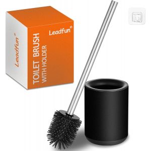 Brosse WC Toilette SiliconeWC et SupportsFaite d'acier InoxydableSet de Brosses de Toilette Debout (Noir) - Neuf