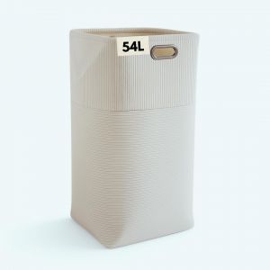 MEVRONISSHOP-Panier &agrave; linge en velours c&ocirc;tel&eacute; 54 l - &Eacute;troit pour linge sale - Pliable et portable - Id&eacute;al pour salle de bain, chambre d'enfant - Panier parfait - Neuf